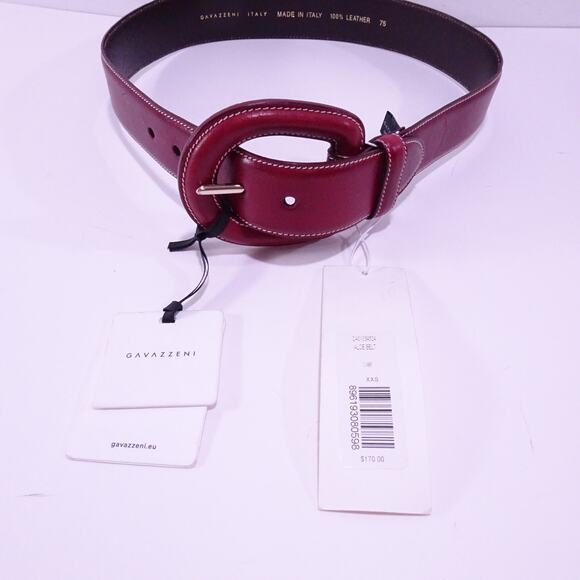 Veronica Beard x Gavazzini NEW Aloe Leather Belt XXS NWT 180 Burgundy